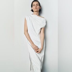 Zara One-Shoulder White Dress